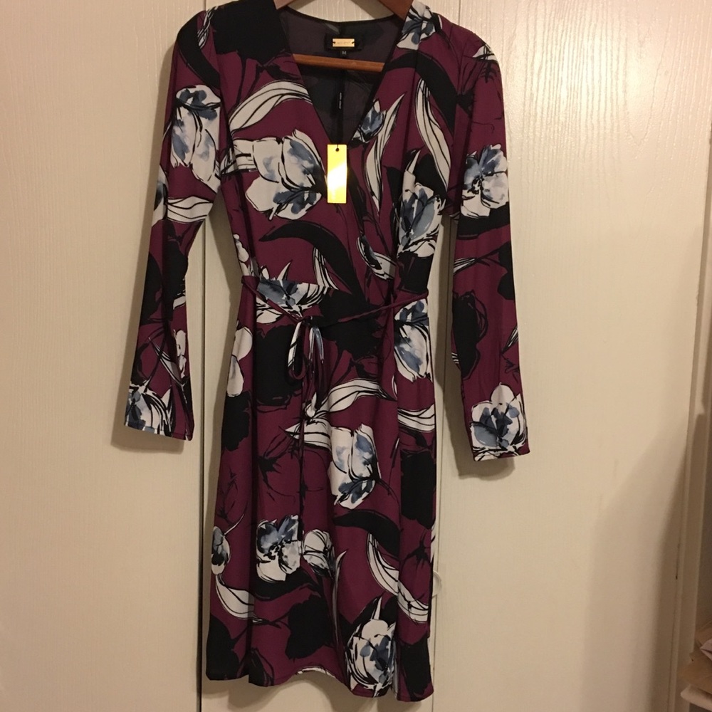 NEW Floral Evening Gown Wrap Dress